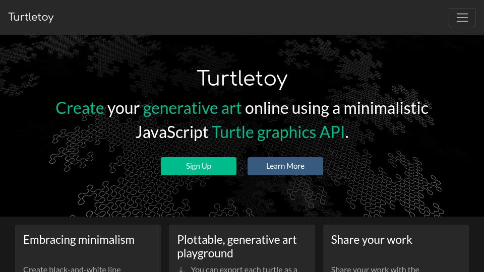 Screenshot of turtletoy.net: Turtletoy