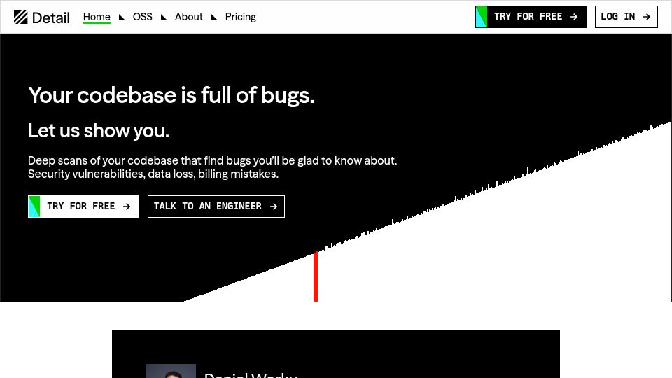 Screenshot of detail.dev: Show HN: Detail, a Bug Finder