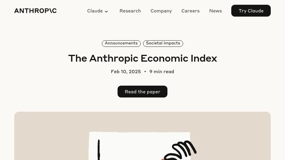 Screenshot of anthropic.com: The Anthropic Economic Index