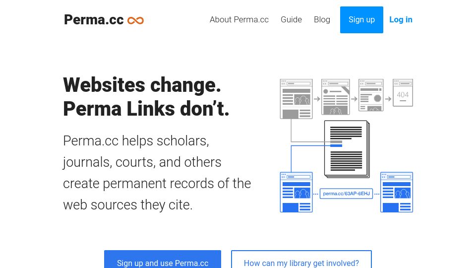 Screenshot of perma.cc: Perma.cc – Permanent Link Service