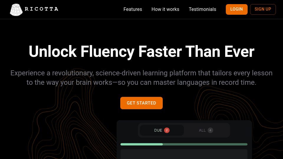 Screenshot of ricotta.affineur.io: Show HN: Ricotta – Language Learning to Replace Anki