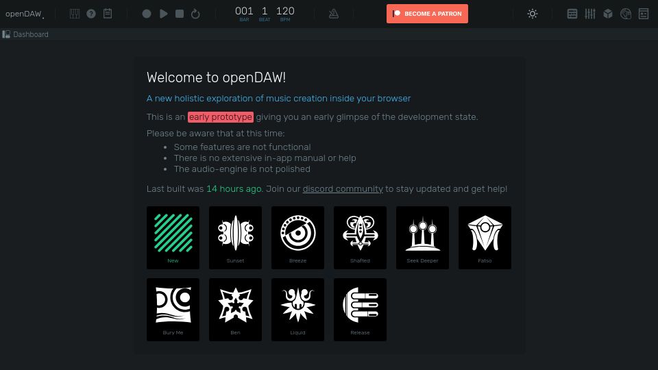 Screenshot of opendaw.studio: OpenDAW – a new holistic exploration of music creation inside the browser