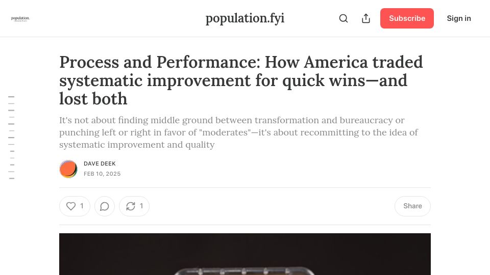 Screenshot of population.fyi: How America traded systematic improvement for quick wins–and lost both