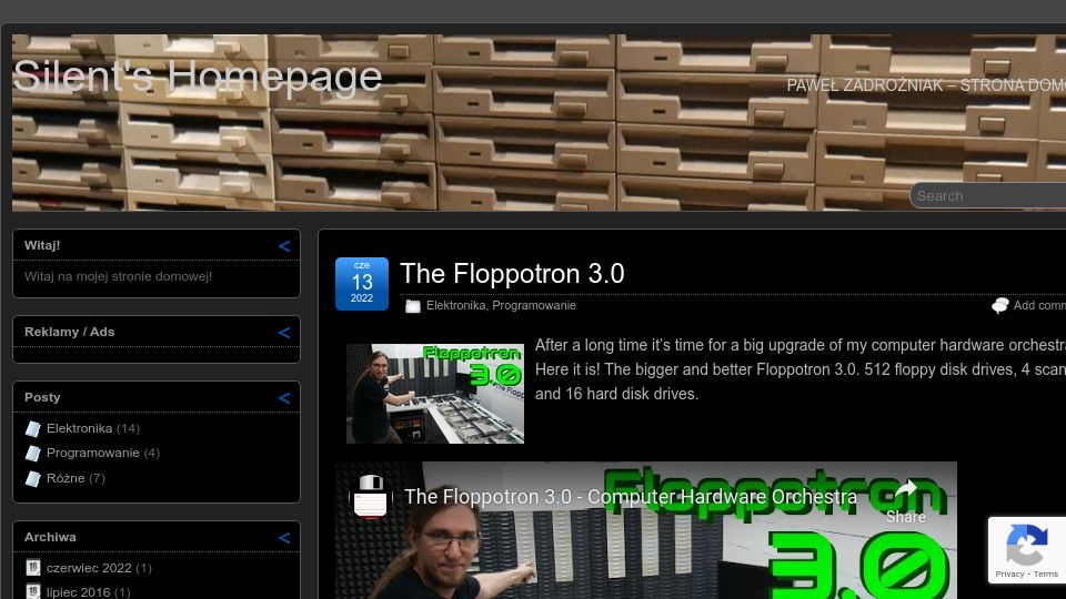 Screenshot of silent.org.pl: The Floppotron 3.0 (2022)
