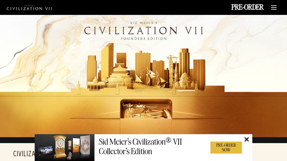 Screenshot of civilization.2k.com: Sid Meier's Civilization VII