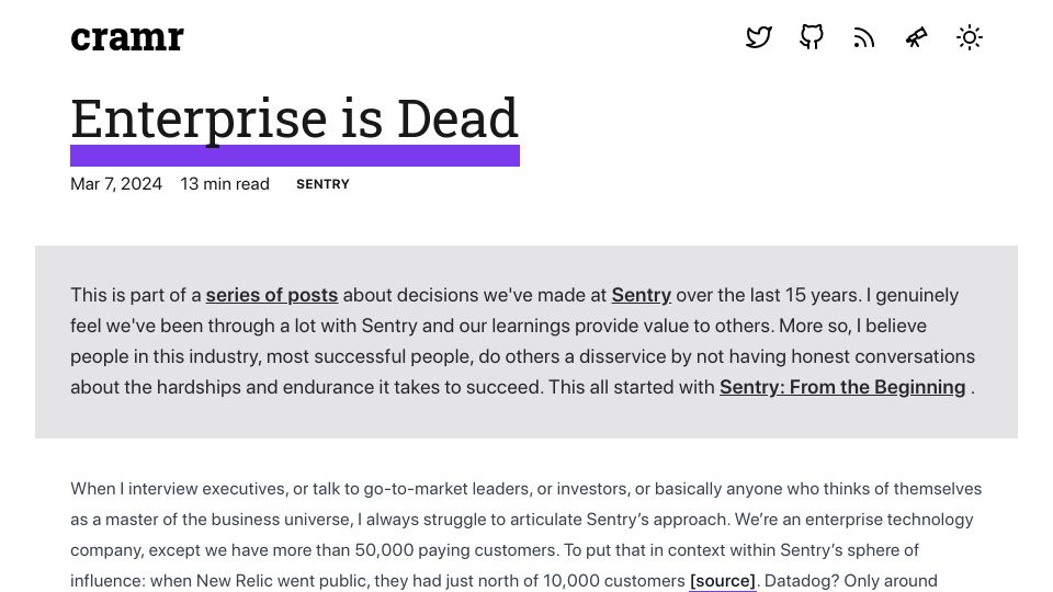 Screenshot of cra.mr: Enterprise Is Dead