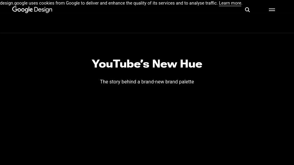 Screenshot of design.google: YouTube's New Hue