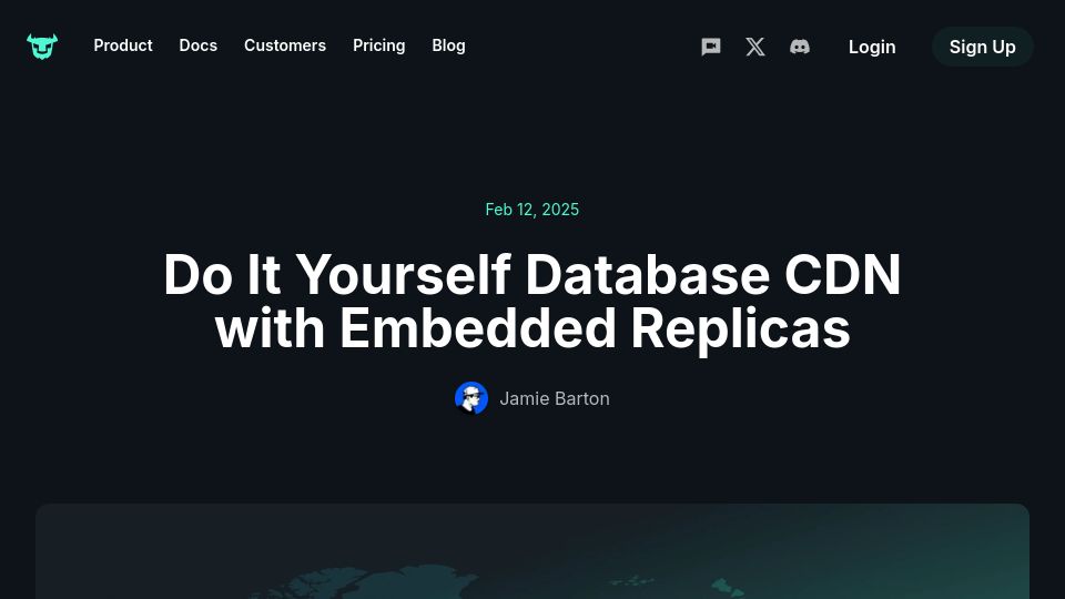 Screenshot of turso.tech: Do It Yourself Database CDN with Embedded Replicas