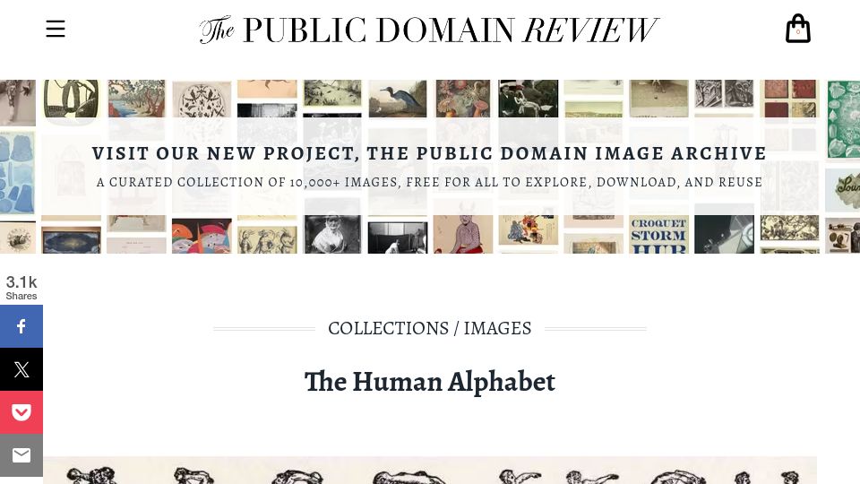 Screenshot of publicdomainreview.org: The Human Alphabet