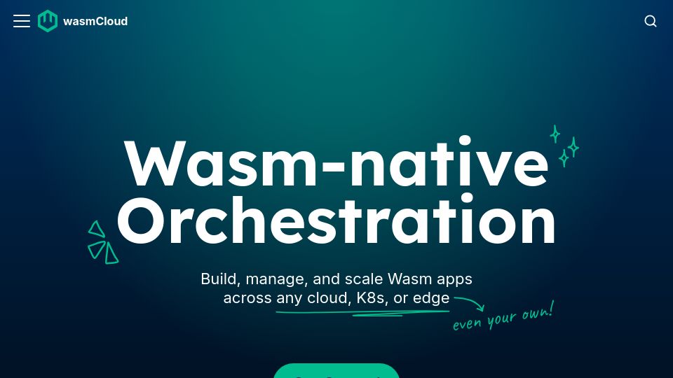 Screenshot of wasmcloud.com: WASM-Native Orchestration