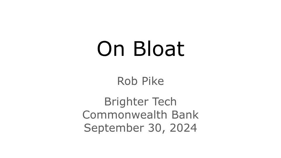 Screenshot of docs.google.com: On Bloat