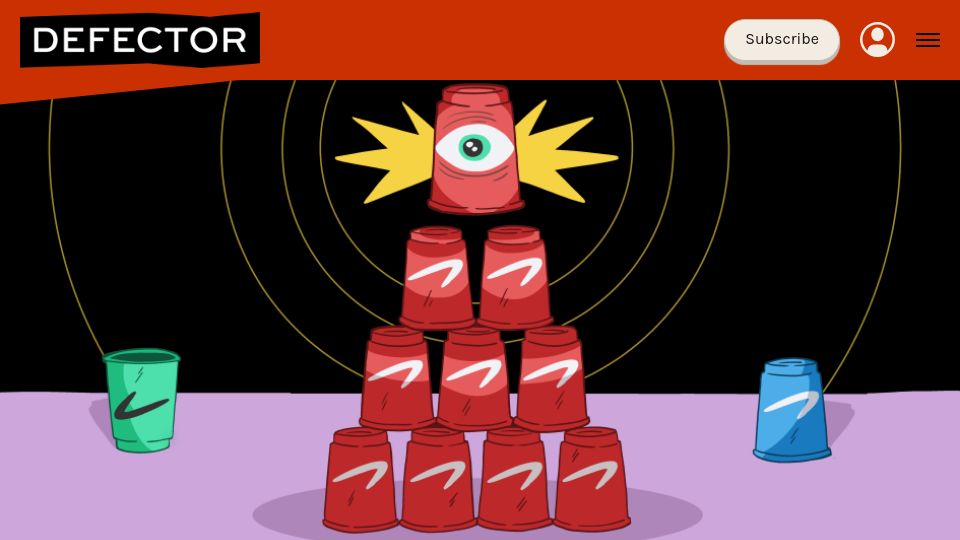 Screenshot of defector.com: If you ever stacked cups in gym class, blame my dad