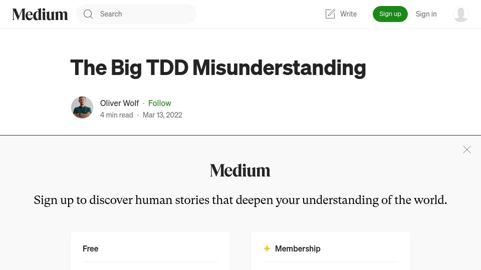 Screenshot of linkedrecords.com: The Big TDD Misunderstanding (2022)
