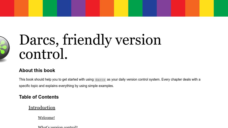 Screenshot of darcsbook.acmelabs.space: Darcs, Friendly Version Control