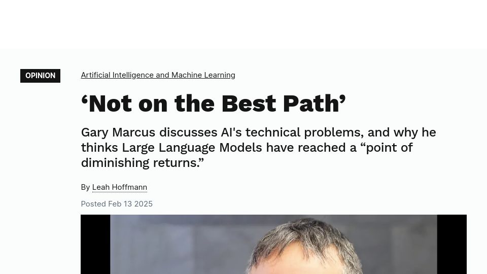 Screenshot of cacm.acm.org: Gary Marcus discusses AI's technical problems