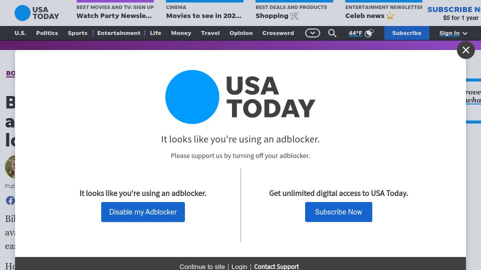 Screenshot of usatoday.com: Bookshop.org launches Kindle alternative, sends e-book sales to local bookstores