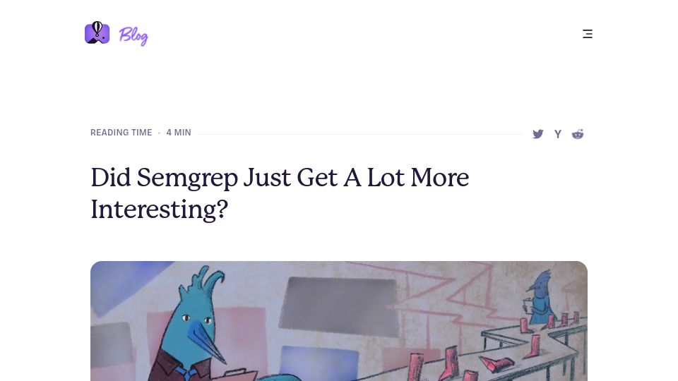 Screenshot of fly.io: Did Semgrep Just Get a Lot More Interesting?
