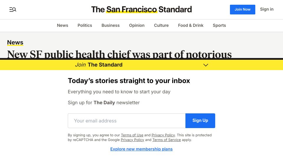 Screenshot of sfstandard.com: New SF public health chief was part of McKinsey opioid-marketing operation