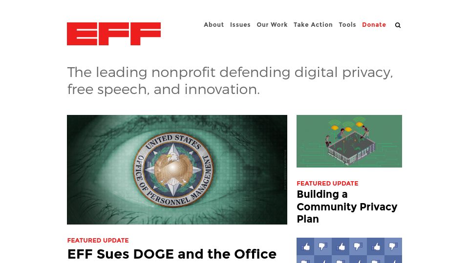 Screenshot of eff.org: Electronic Frontier Foundation