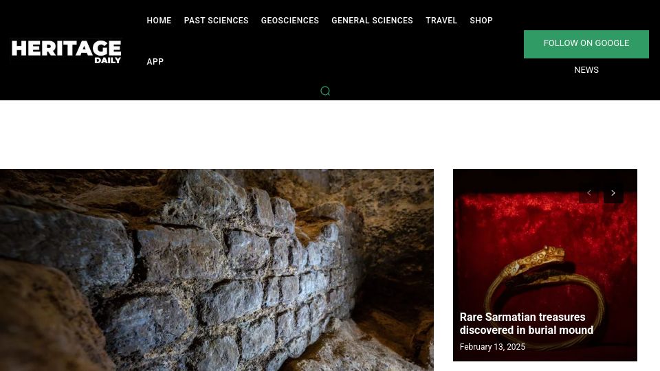 Screenshot of heritagedaily.com: Traces of London's first Roman basilica found beneath office basement