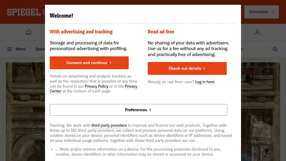Screenshot of spiegel.de: Bombed Fresco: Using Math to Piece Together a Lost Treasure (2011)