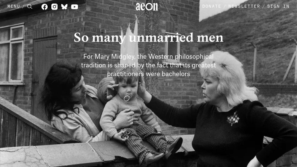 Screenshot of aeon.co: So Many Unmarried Men