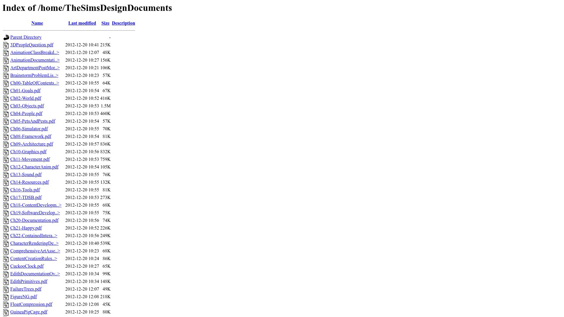 Screenshot of donhopkins.com: The Sims Game Design Documents (1997)