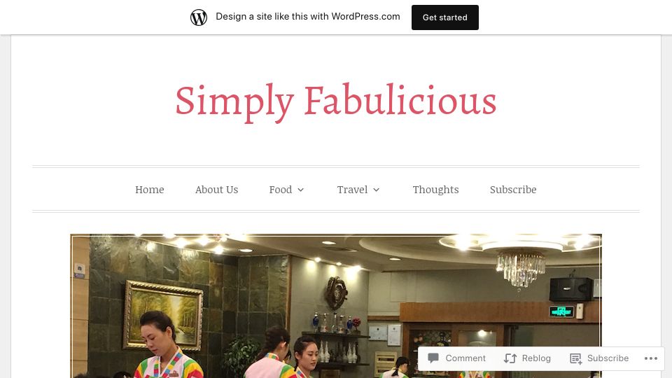 Screenshot of simplyfabulicious.wordpress.com: Dinner at a North Korean Restaurant in Shanghai (2016)