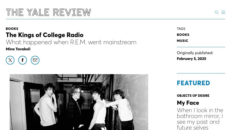Screenshot of yalereview.org: What happened when REM went mainstream