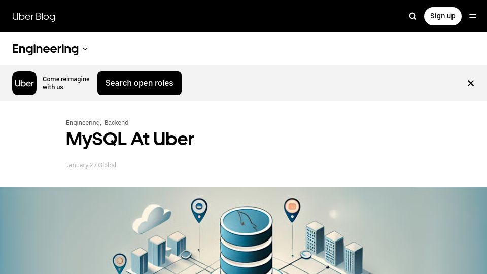 Screenshot of uber.com: MySQL at Uber