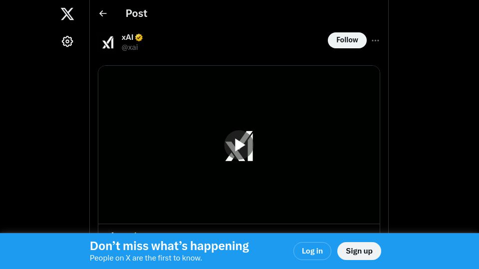 Screenshot of x.com: Grok3 Launch [video]
