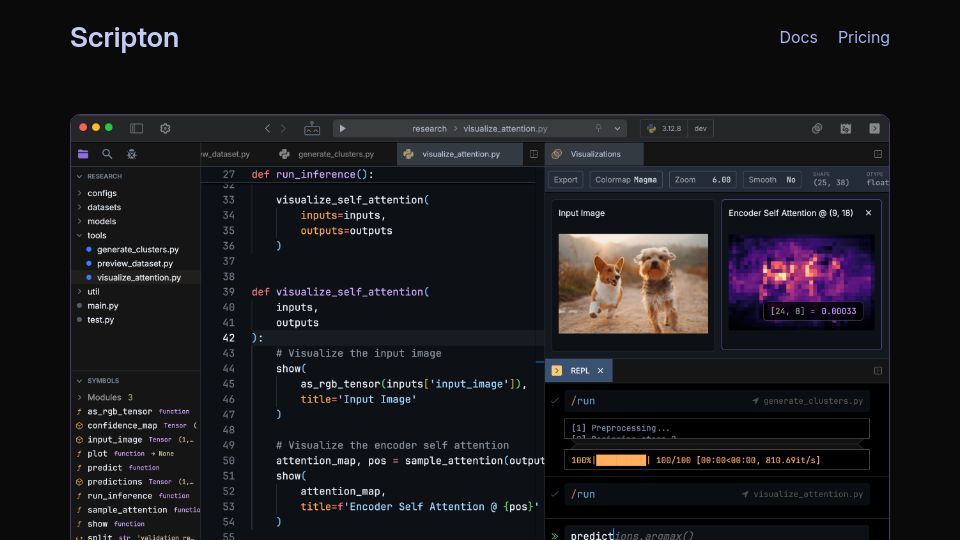 Screenshot of scripton.dev: Show HN: Scripton – Python IDE with built-in realtime visualizations