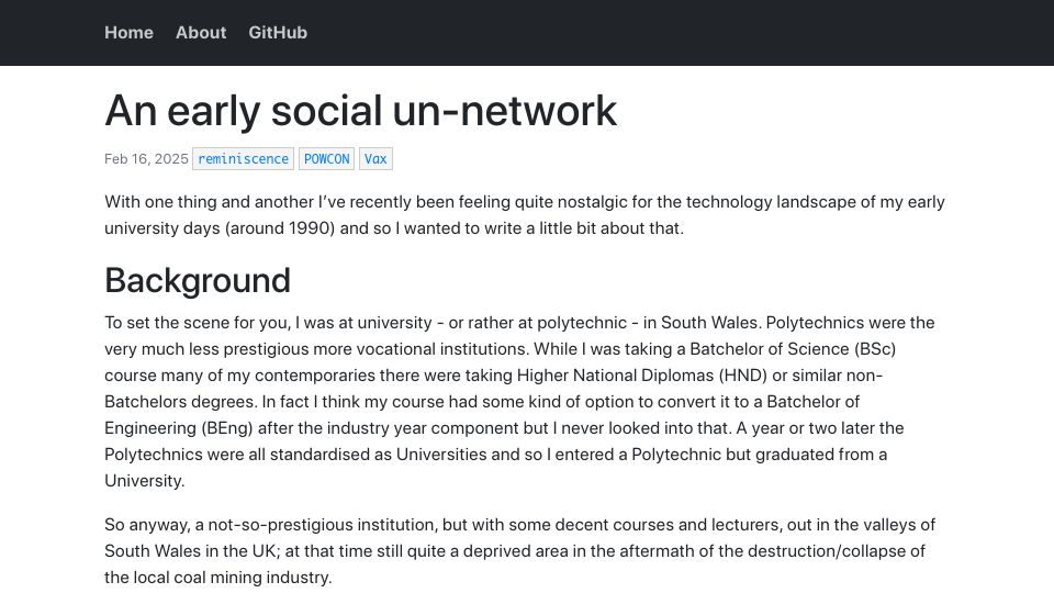 Screenshot of paperstack.com: An early social un-network