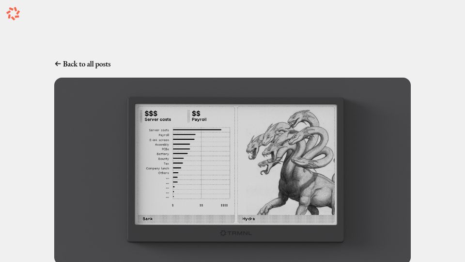 Screenshot of usetrmnl.com: The Unbrickable Pledge