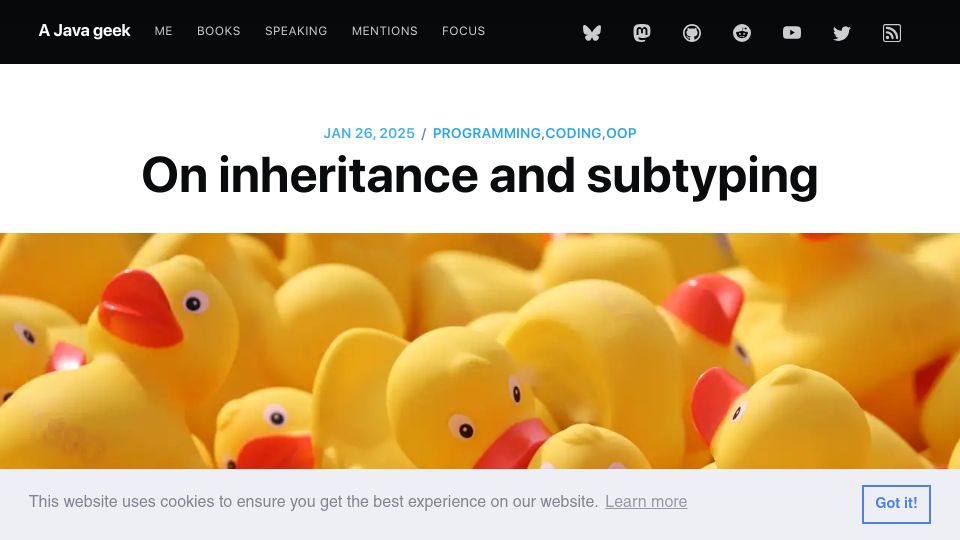 Screenshot of blog.frankel.ch: Inheritance and Subtyping