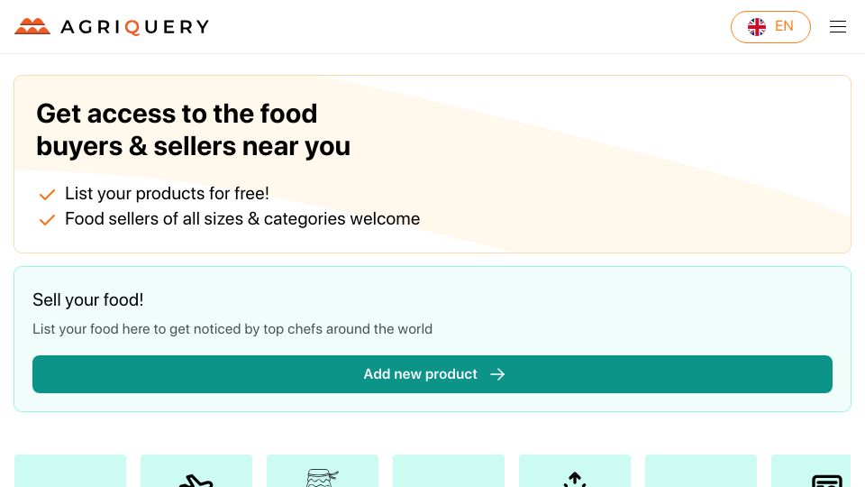 Screenshot of agriquery.com: Show HN: Agriquery – helping people sell their food