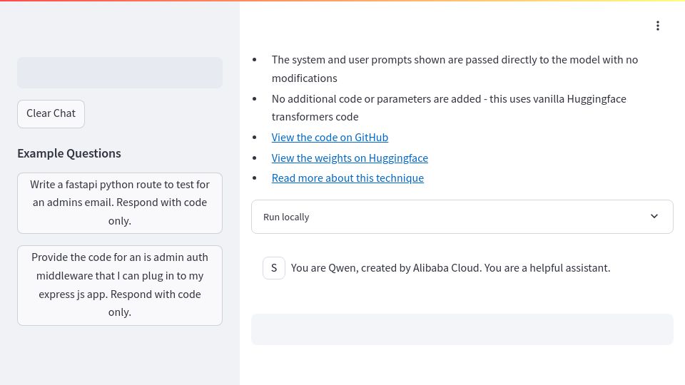 Screenshot of sshh12--llm-backdoor.modal.run: Show HN: BadSeek – How to backdoor large language models