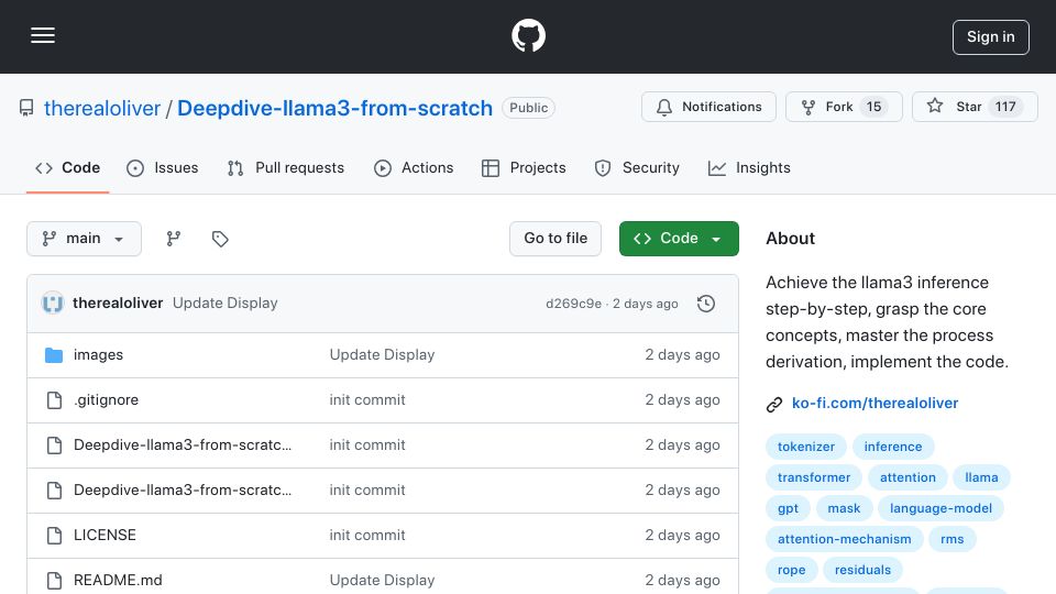Screenshot of github.com: DeepDive in everything of Llama3: revealing detailed insights and implementation