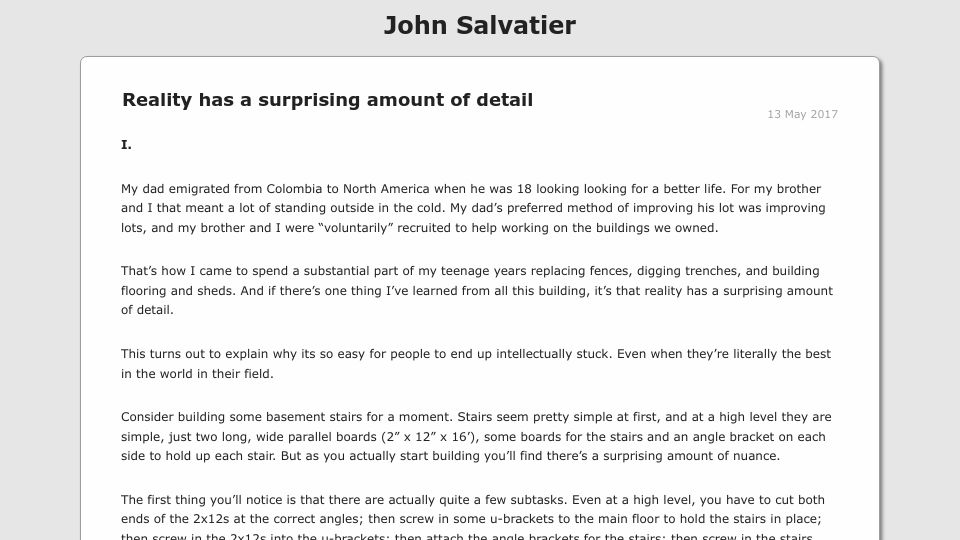 Screenshot of johnsalvatier.org: Reality has a surprising amount of detail (2017)