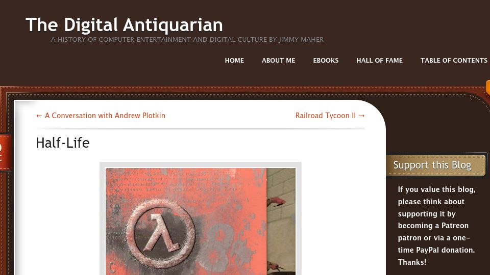 Screenshot of filfre.net: Half-Life