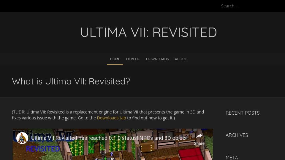 Screenshot of u7revisited.com: Ultima VII: Revisited