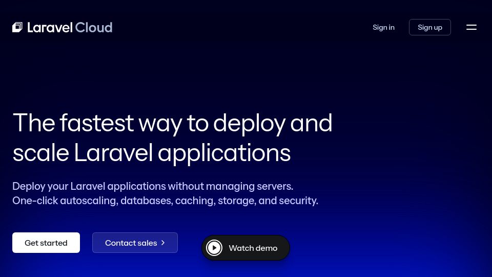 Screenshot of app.laravel.cloud: Laravel Cloud
