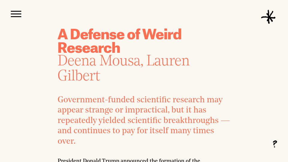 Screenshot of asteriskmag.com: A Defense of Weird Research