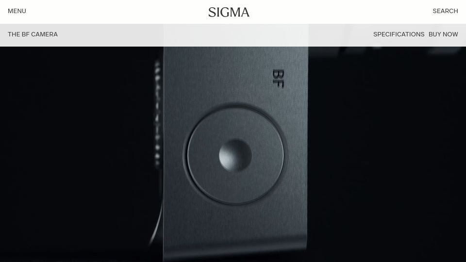 Screenshot of sigma-global.com: Sigma BF Camera
