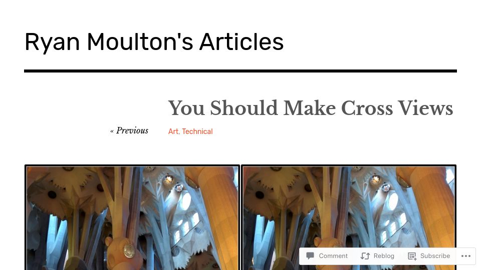 Screenshot of moultano.wordpress.com: Cross Views