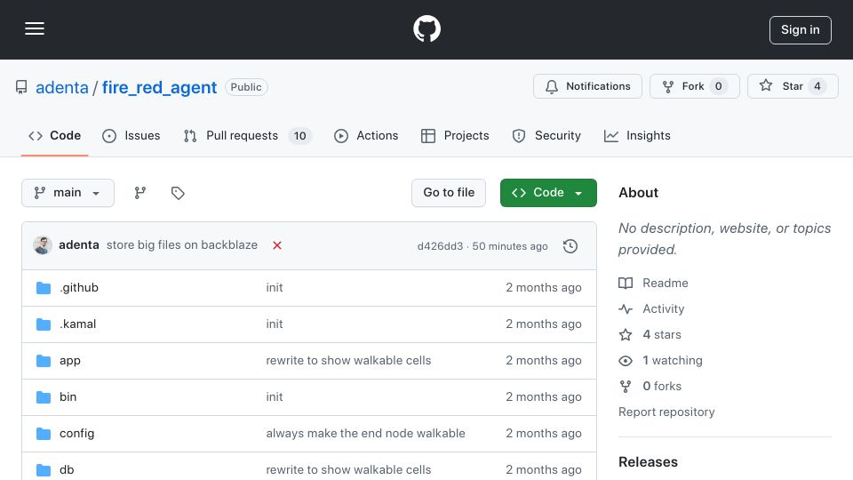 Screenshot of github.com: Show HN: LLM plays Pokémon (open sourced)