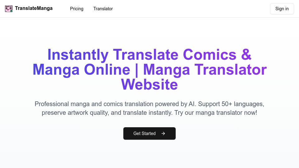 Screenshot of translatemanga.net: Show HN: Instantly Translate Manga – TranslateManga