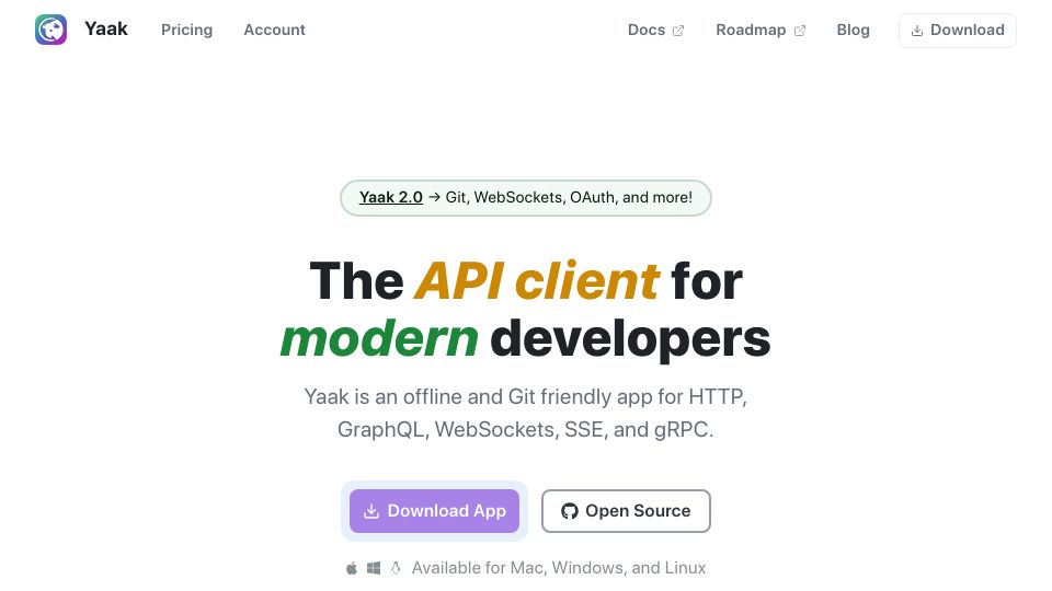 Screenshot of yaak.app: Show HN: Yaak – An open source, Git-friendly desktop API client