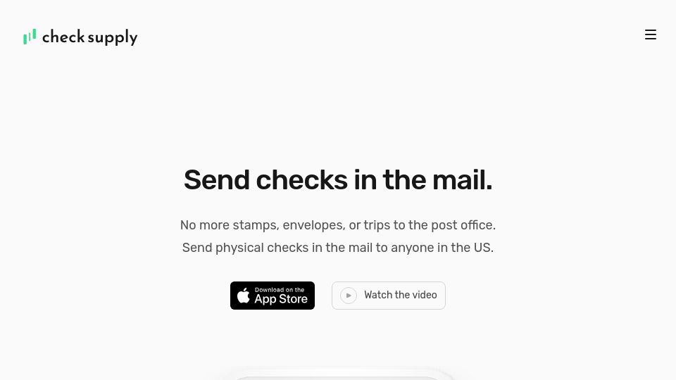 Screenshot of check.supply: Show HN: Check Supply – Send Checks in the Mail