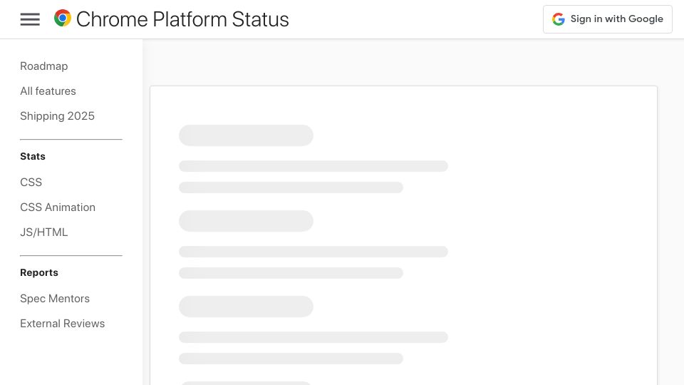 Screenshot of chromestatus.com: Chrome 133 Supports DOM State-Preserving Move with moveBefore()